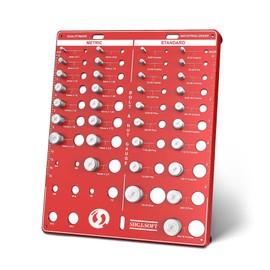 Thread Checker, 42 Nut and Bolt Identifier Gauge, Bolt Size and Thread Gauge, Thread Pitch Gauge, 19 Standard and 15 Metric Sizes Bolt Identifier Board with 8 Drill Bit Gauge (Red)