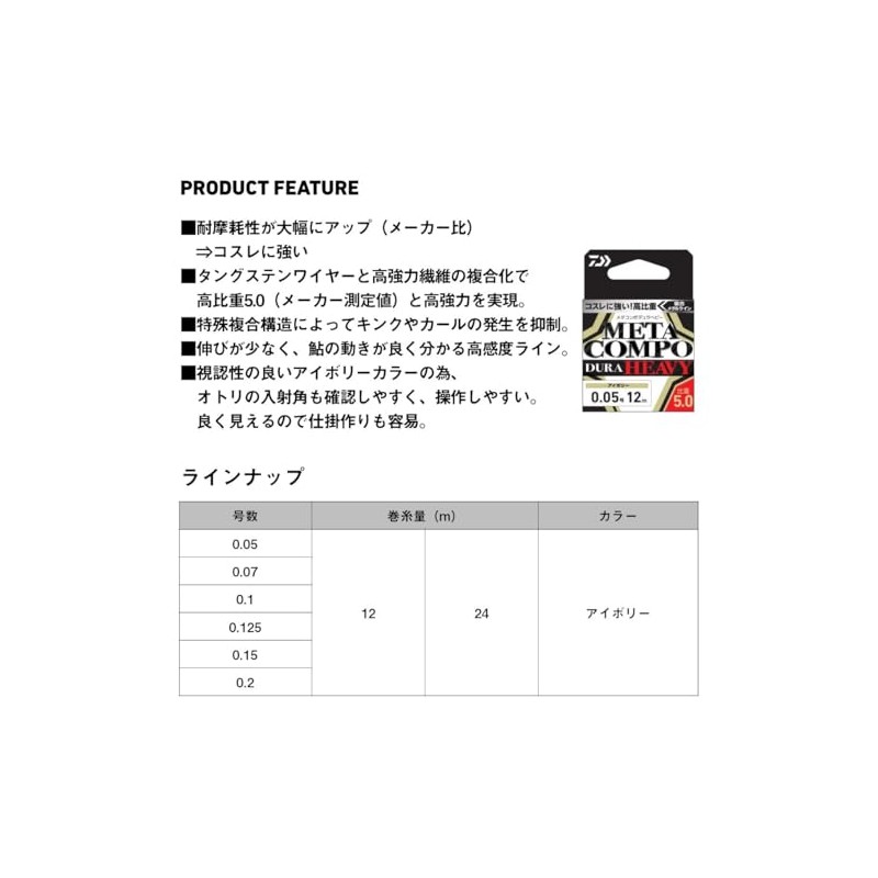 DAIWA Metal Line Metacompodura Heavy 0.05-24
