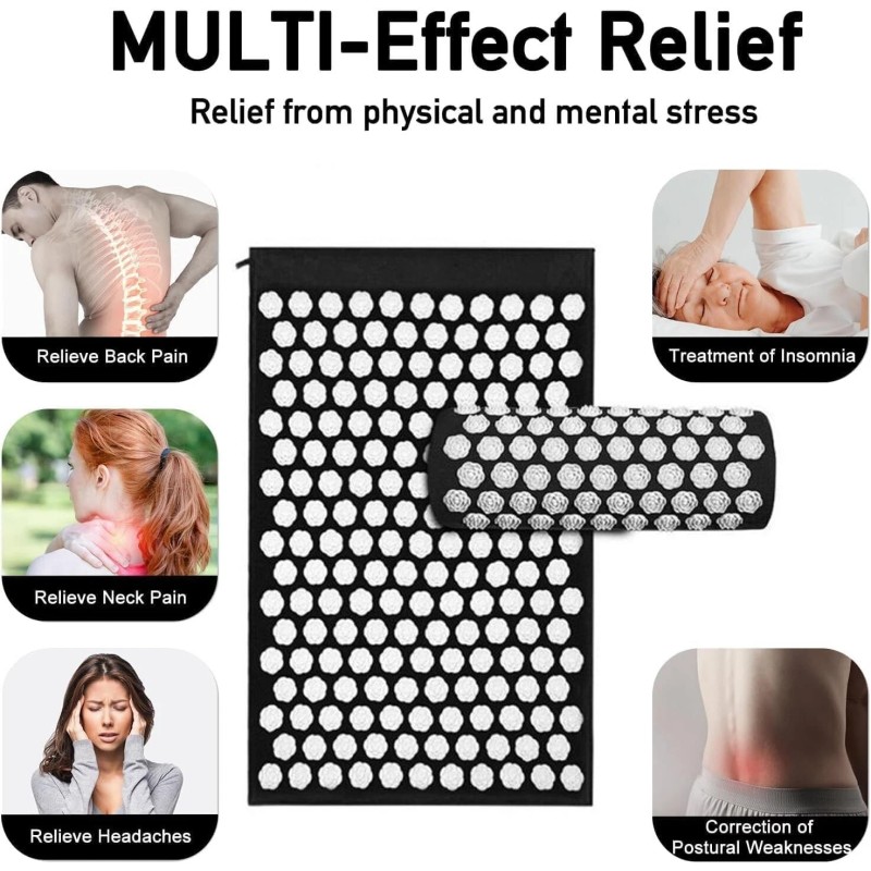 Shoptrendys Acupressure Mat & Pillow Massage Set For Neck Back