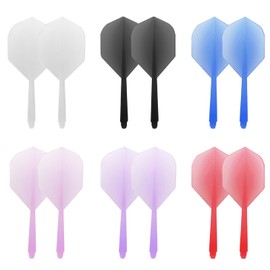 SSKHE 12pcs Dart Flights and Stems Integrated as One, Durable Darts Accessories Set, Compatible with Darts Shafts, Ideal for Fusion Dart Flights