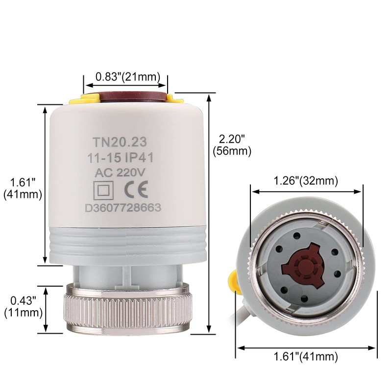 Wengart Thermal Actuator WG2220, AC230V M30*1.5 Normally Closed 2 Wire