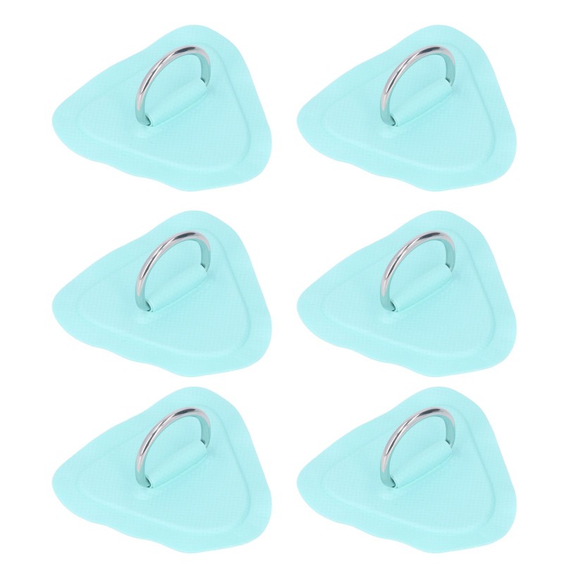 6Pcs PVC D Ring Patch Elastic Rope Set Stainless Steel