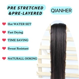 QIANHER Dark Brown L Braiding Hair Pre Stretched Braiding Hair EZ Braids 3Packs/Lot 26 inch Women Braids Hot Water Setting Synthetic Hair Extension Crochet Braiding Yaki Straight Texture (#4)