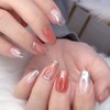 24 Clear Amber INS Faux Nails with Gold Plated -