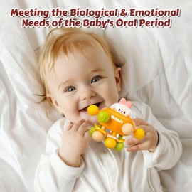 Easter Basket Stuffers Baby Teething Toys, Baby Teethers Montessori Sensory Toys for 0-612 Months, Easter Gifts for 1 Year Old Boys Girls Infant Newborn 0 3 6 9 12 18 Months Toys