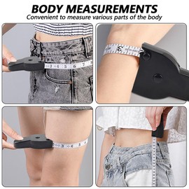 Accurate Body Measurements Fikiro Sports Tape Measure Retractable Press Studs Tape Body Ergonomic Body Measure Tape for Measuring Body Circumferences Easy to Carry and Versatile (Black)