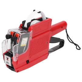 Price Label Gun MX-6600 10 Digits 2 Line Labelling Machine for Various Symbols Prices Sales Labels Expiry Date Product (Red)