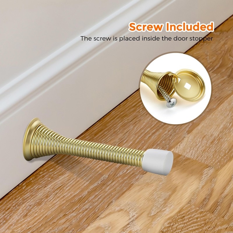 Ravinte Door Stoppers, 36 Pack Gold Spring Door Stops with