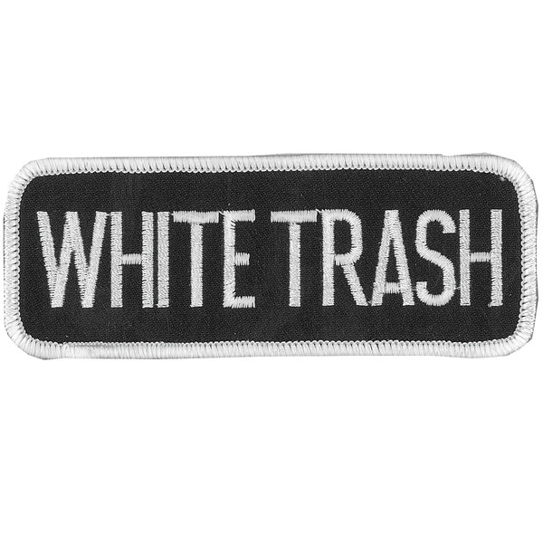 Hot Leathers White Trash Patch (4" Width x 2" Height)