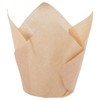 Dovhmoh 200pcs Tulip Cupcake Bacups,Muffin Bellliner Holder,Rustic Cupcake Wrapper,Brown,White,Nature Color