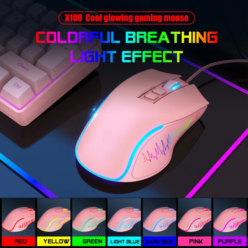 Gaming Mouse USB2.0 4 Adjustable DPI RGB Backlit Ergonomic Design