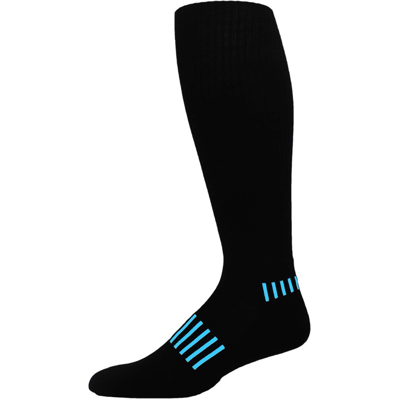 MOXY Socks Black with Blue Standard Athletic Knee-High Socks