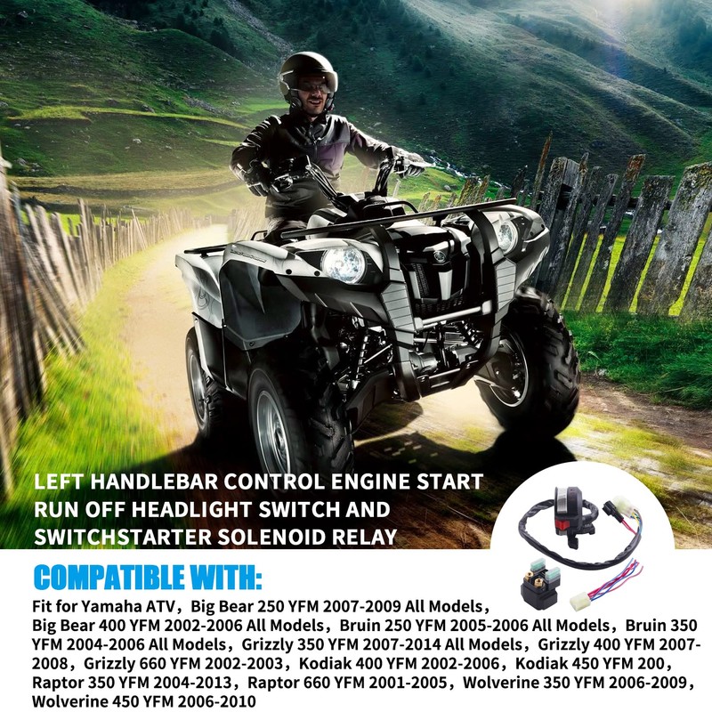 JINGKE Left Handlebar Control Engine Start Run Off Headlight Switch