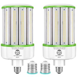 2 Pack Dusk to Dawn Light Bulbs 100W(Equivalent 1000W), E26/E39 Base, 14,000LM 5000K Daylight, Auto On/Off Photocell Sensor, Outdoor LED Light Bulbs for Porch Garage Yard Security