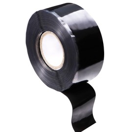 FOURGUN Self Fusing Silicone Tape Black 1" x 16.4FT Heavy Duty Waterproof Leak Proof Repair Tape for Plumbing Hose Pipeline Electrical Wrapping Emergency Seal for Hot/Cold Pipes & Tools