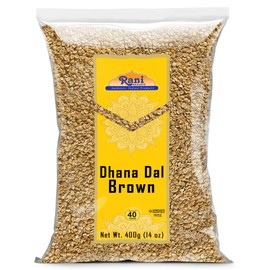 Rani Dhana Dal (Roasted Coriander Seeds) Brown 14oz (400g) ~ All Natural | Vegan | No Colors | Gluten Friendly | NON-GMO | Kosher | Indian Origin