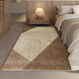 Floor Mats for Bedroom Bedside Carpet for Living Room Home Decoration Foot Mat Soft Plush Minimalism Rugsize: 160*230cm, color: yellowish-white6