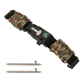 6-in-1 Paracord Watch Strap, Paracord Bracelet 22 mm, Suitable for Huami Watch Strap, Sports Strap for Outdoor Camping Adventure, Green camouflage, Classic