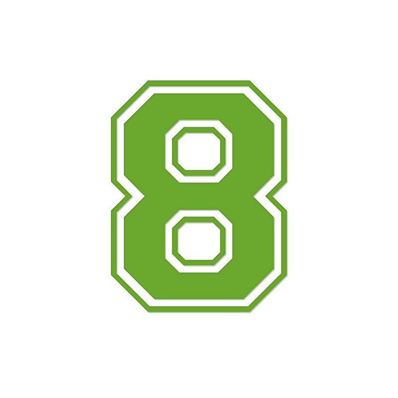 Applicable Pun Varsity Number 8 - Vinyl Decal - Lime