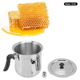 Bee Wax Melting Pot, Bee Wax Pouring Pot Heatproof Stainless Steel with Lid for Melting Bee Wax 2.5L