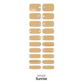 Laflare Gel Glossy Nail Strips, Self Adhesive Gel Nail Art Decals Polish Stickers with 20 Pcs Double-End Strips Glitter False Nails Including Trimming File (R45508 - Sunrise)