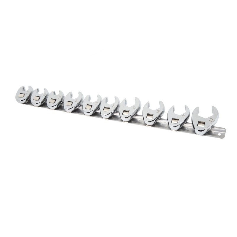 10pcs Crows Foot Wrench Set 10mm to 22mm Sizes Metric