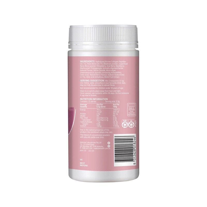 Melrose Collagen Daily Glow + Hyaluronic Acid Berry Flavour Instant