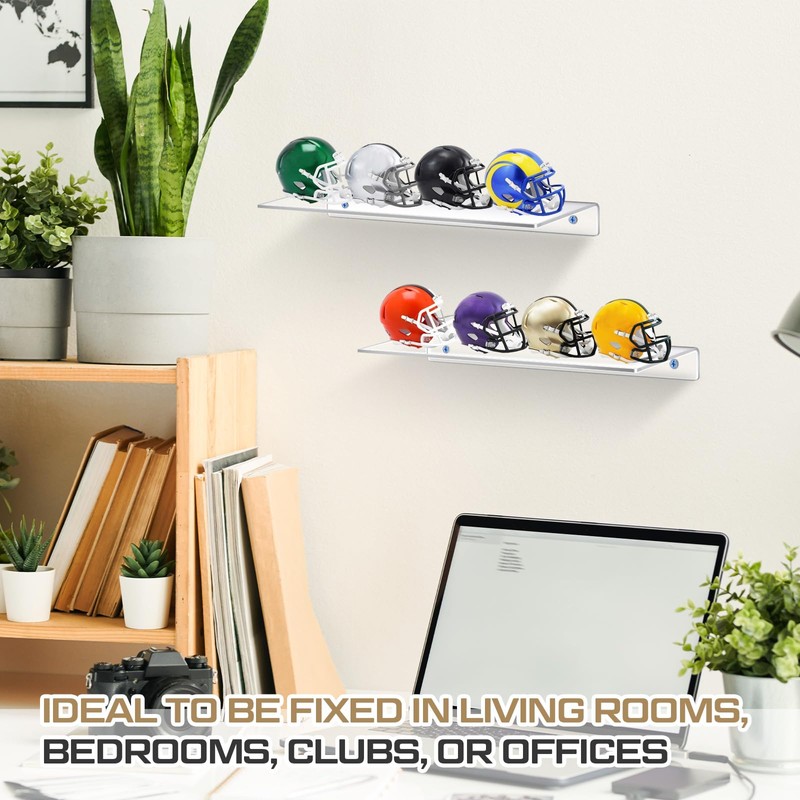 Colingmill 4 Pieces Wall Mount Pocket Size Helmet Display Racks