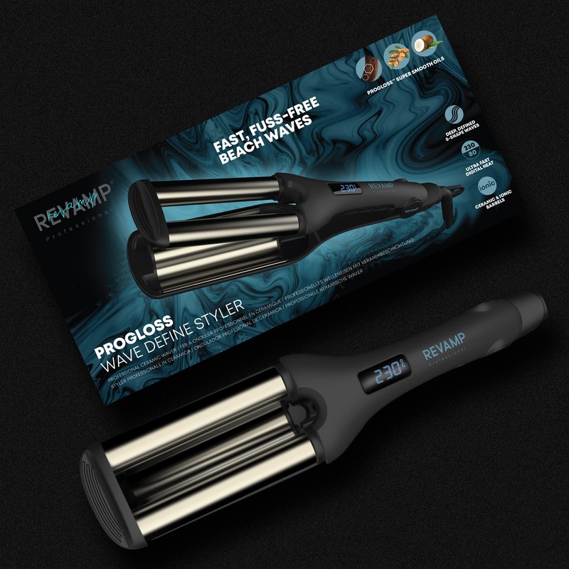 Revamp Progloss Wave Define Styler Professional, Ion Technology, Cylinder Enriched