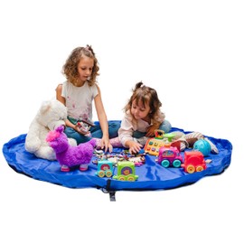 Spielzeug Aufbewahrungstasche für Organizer Taschen Faltbare Teppich Tragbare Organizer Spielzeug Kinder Spielmatte 60 Zoll (150 cm) von Funky Planet.(Blue)