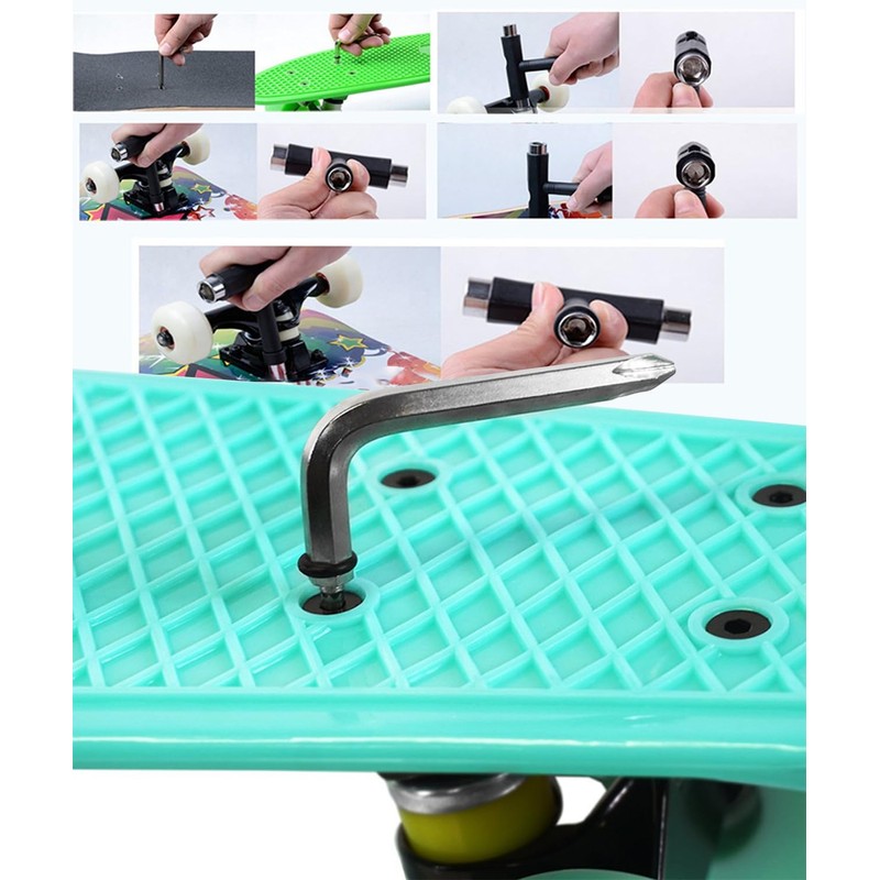 Vitalux Skateboard Tool, Compact, Versatile Skateboard Tool, Portable, Multifunctional Skateboard