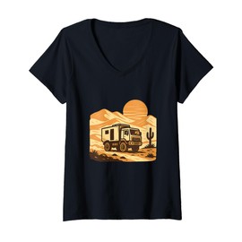 Womens Expeditions Truck in Nature V-Neck T-Shirt