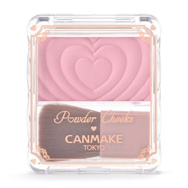 Canmake Powder Cheeks P02 Little Shy Pink, 0.07 oz (1.8 g), Teak Transparent, Clear, Glossy, Pink