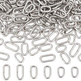 UNICRAFTALE About 240Pcs Oval Linking Connector 3 Sizes Stainless Steel Linking Rings Metal Closed but Unsoldered Oval Jump Ring Jewelry Making Keychain for Jewelry Making Accessories