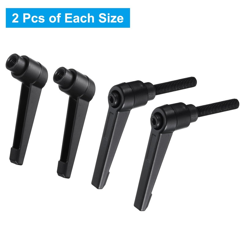 sourcing map 4pcs Clamping Lever Adjustable Handle Set Metric M6