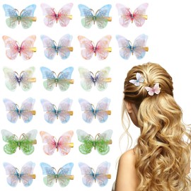 20Pcs Butterfly Hair Clips, Hair Accessories for Girls, Butterfly Hairs Clip for Women Girls, Colorful Butterflys Hairs Clip