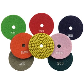 Konfor 4 Inch Wet Diamond Polishing Pads 7-Step Set Abrasive Buff for Marble Concrete Stones Terrazzo Granite
