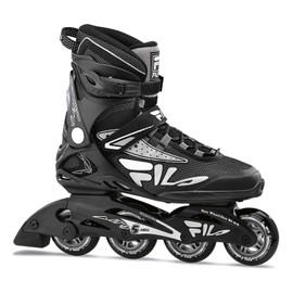 FILA Skates Legacy Comp Inline Skates, Men's Fitness Inline Skate - Black/Grey (Men 11)