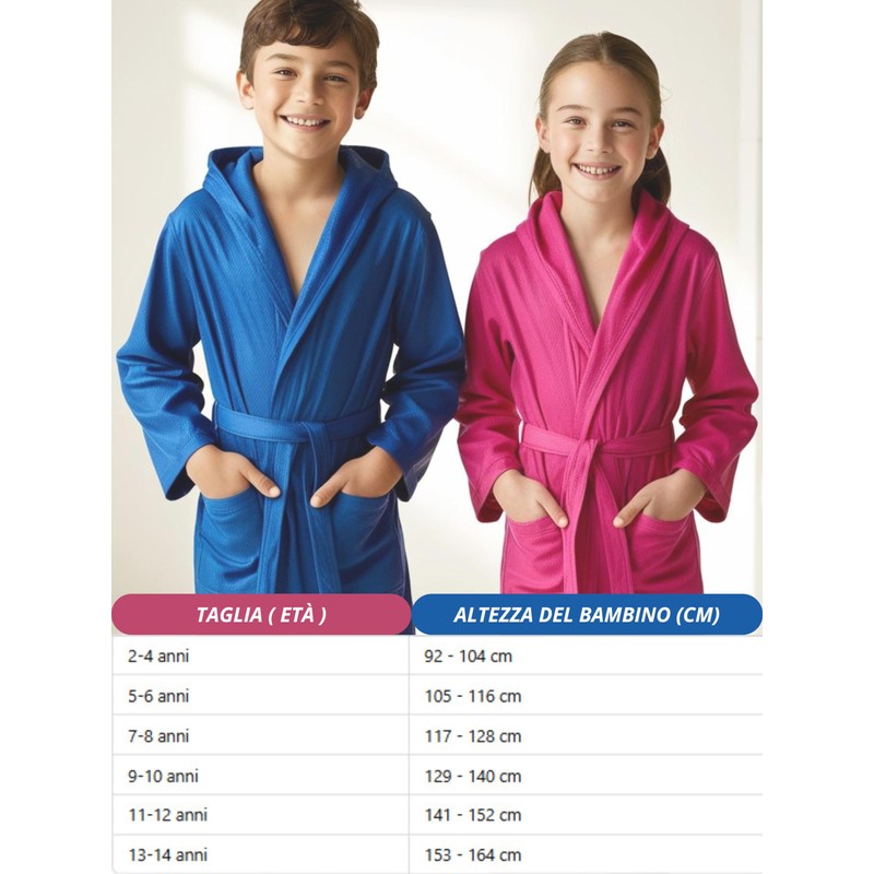o-day Children's Lightweight and Practical Microfibre Dressing Gown with Hood,