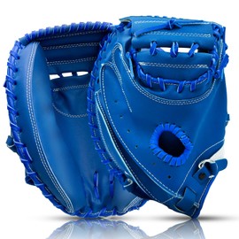 HolyElks Baseball Catchers Mitt 33", Catcher Glove, Baseball Glove, Catchers Mitt for Training and Playing, Right Hand Throw, Adult and Youth Size, Multiple Styles (Blue, 33in)