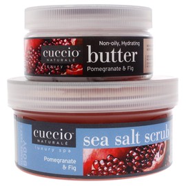 Cuccio Naturale Spa Essential Kit - Infused With Essential Oils That Dissolve Quickly - Leaves Skin Feeling Soft And Polished All Day - Healthy, Glowing Effect - Pomegranate And Fig - 2 Pc