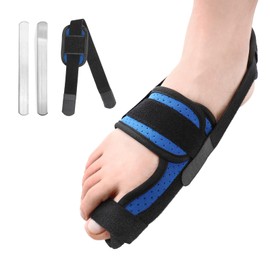 Chonario Big Toe Splint for Broken Toe, Big Toe Brace Support for Women & Men, Turf Toe, Fracture, Arthritis, Sprains, Broken Big Toe Protectors with 2 Removable Metal Plates - Blue Right