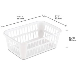 Sterilite 16088048 Storage Basket, White, 48-Pack