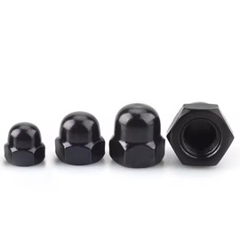 M6 Black Acorn Cap Nuts, M6-1.0 Black Acorn Nut Stainless Steel 18-8(304), 20Pcs-Pack