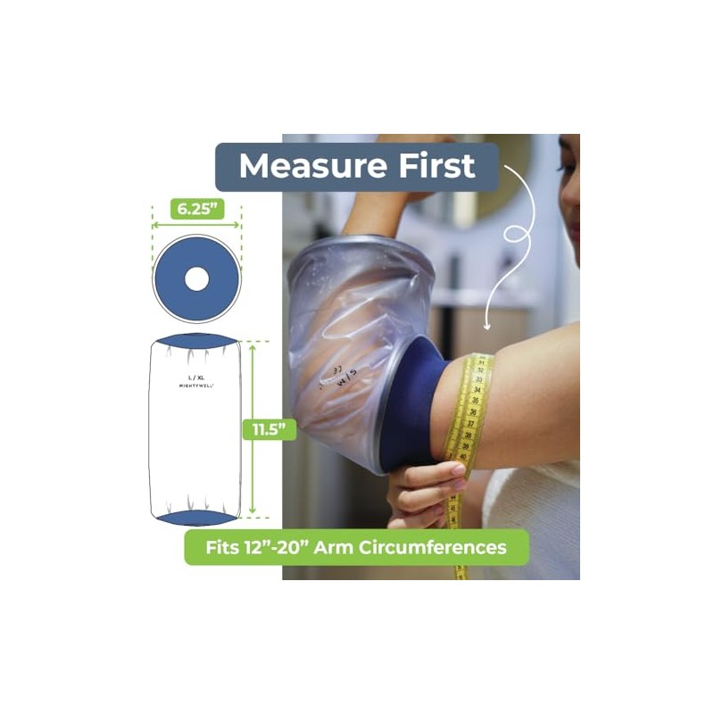 Mighty Well H2O Shield PICC Line Shower Cover (Ocean Blue,