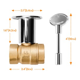Stanbroil Straight Quarter-Turn Shut-Off Valve Kit for NG LP Gas Fire Pits with Polished Chrome Flange and Key- 3/4" NPT