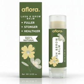 Aflora Lash & Brow Serum Balm - 100% Natural Solid Growth Formula for Fuller, Healthier, Stronger-Looking Lashes & Brows - Prostaglandin-Free, Cruelty-Free, 3-4 Month Supply
