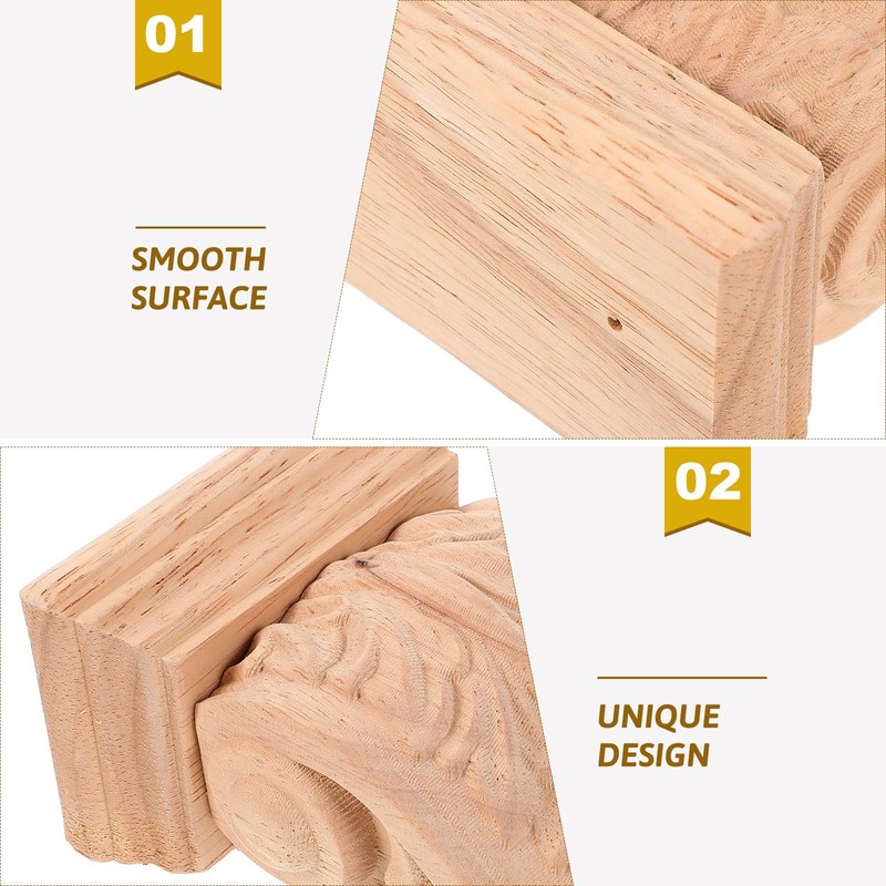 Wooden Console, Capitals Made of Wood, Decorative Shelf Brackets Wood