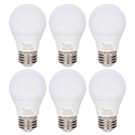 Simba Lighting LED A15 Refrigerator Light Bulbs (6-Pack) 4W 40W Replacement Small for Appliances, Freezers, Ceiling Fans, 120V, E26 Standard Medium Base, Frosted Cover, Not Dimmable, 3000K Soft White