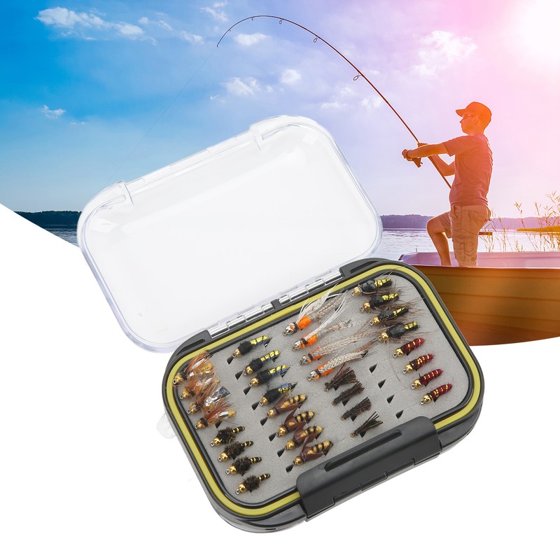 64 Pcs Fly Fishing Flies Stainless Steel Colorful Fishing Lure